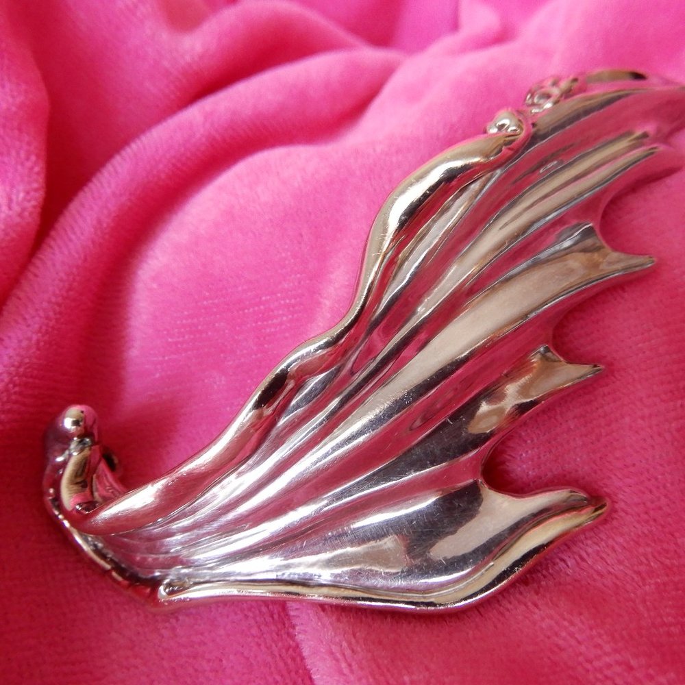 JEM ELECTROFORM 925 STERLING WING BROOCH PENDANT - Picture 2 of 14